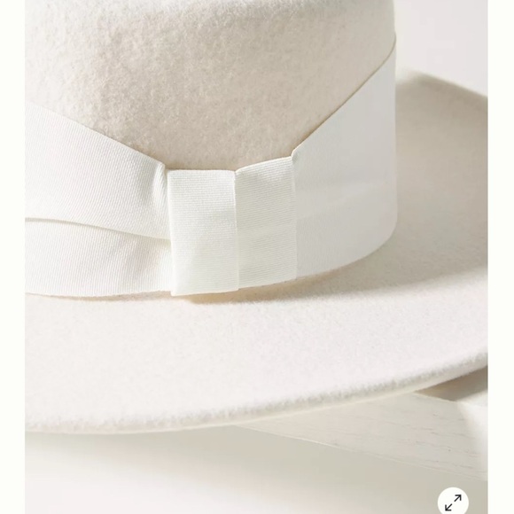 - Anthropologie ribbon trimmed wool boater hat one size new without tags main image 6